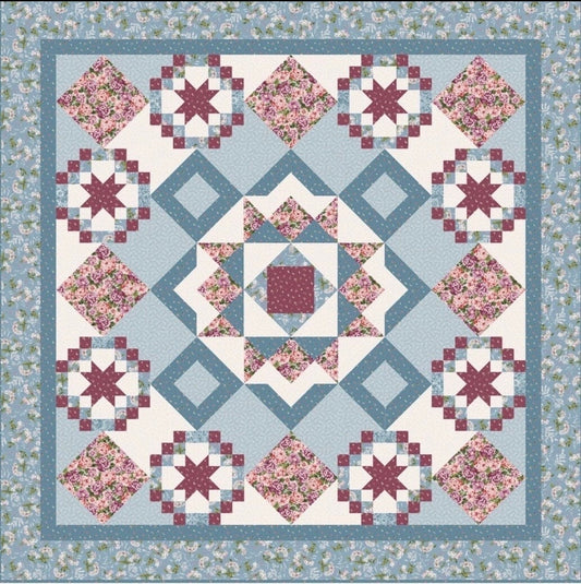 LAST ONE!! Maywood Studio Blooming Bunch Quilt Kit Featuring Adelaide Fabric Collection Finished Size: 74"x74" Premium 100% Cotton Fabrics