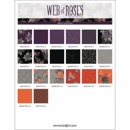 Maywood Studio Web of Roses Fabric Collection Pumpkin Patches Quilt Kit Finished Size: 60"x72" Premium 100% Cotton Fabrics