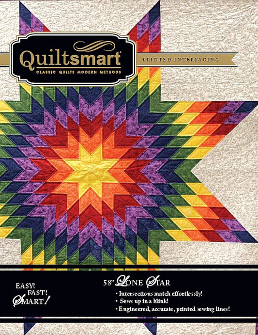 Quiltsmart 58" Lone Star Quilt Printed Interfacing Pack (3 Size Variations Per Pattern)