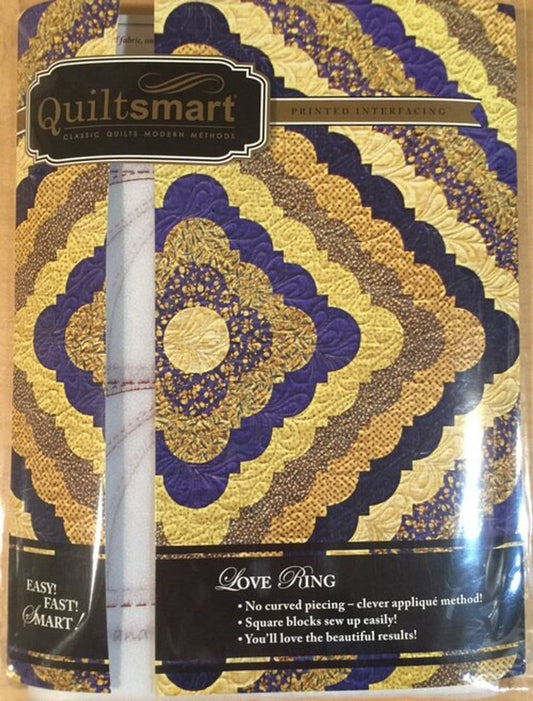 Quiltsmart Love Ring Quilt Printed Interfacing Pack (3 Size Variations Per Pattern)