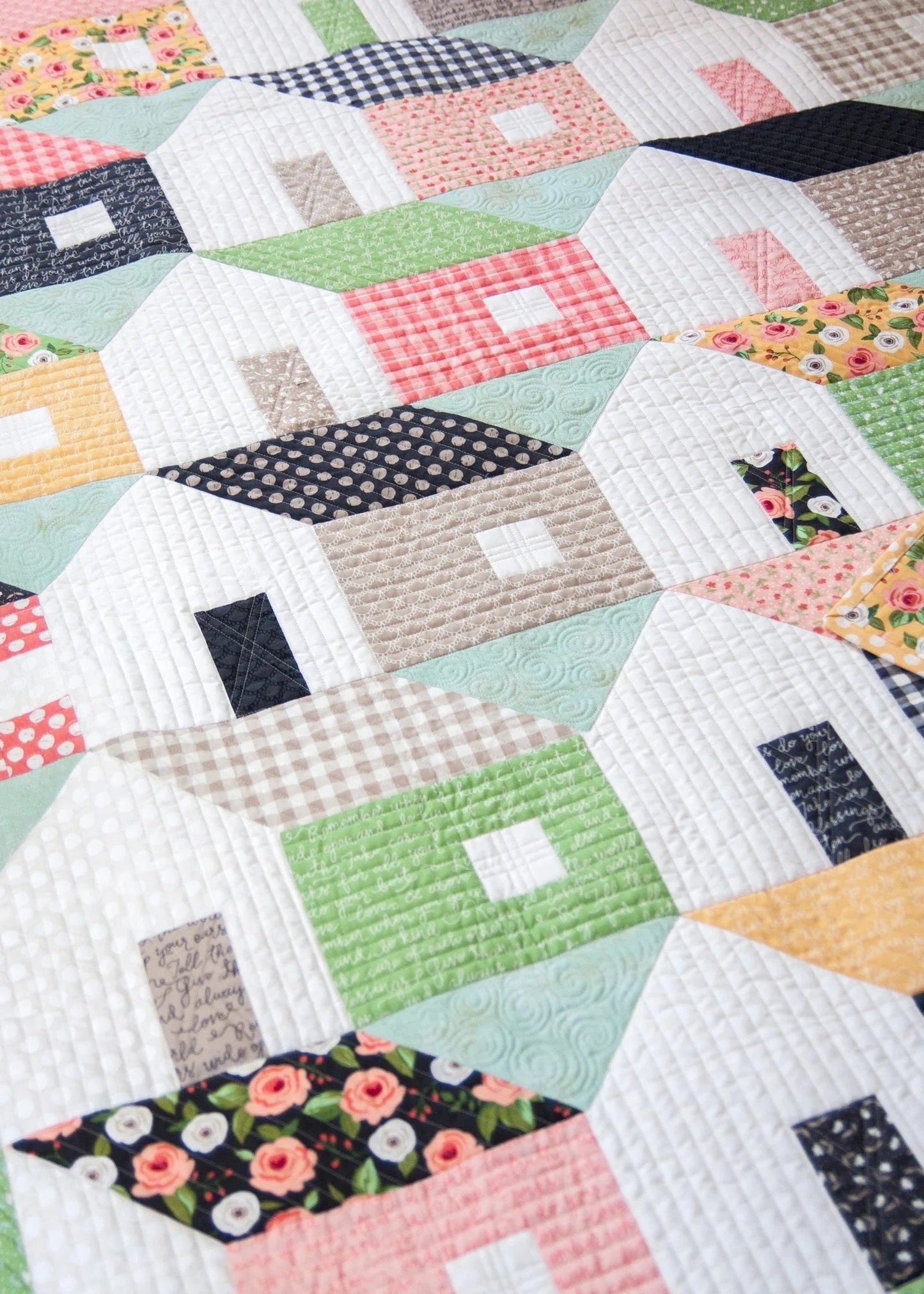 Lella Boutique Home Again Quilt Pattern Finished Size: 64.5"x80.5"