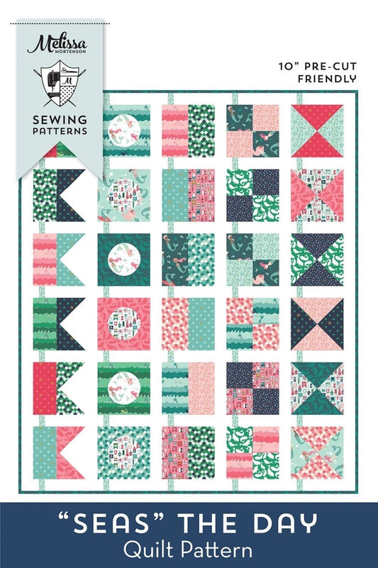 Melissa Mortenson Sewing Patterns "Seas" The Day Quilt Pattern Finished Size: 52"x62"