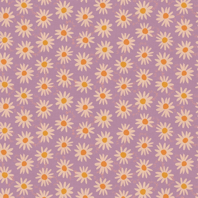 LAST BOLT! Paintbrush Studio Botanica Fabric Collection Simple Daisy on Purple Premium 100% Cotton Quilt Shop Quality Fabrics