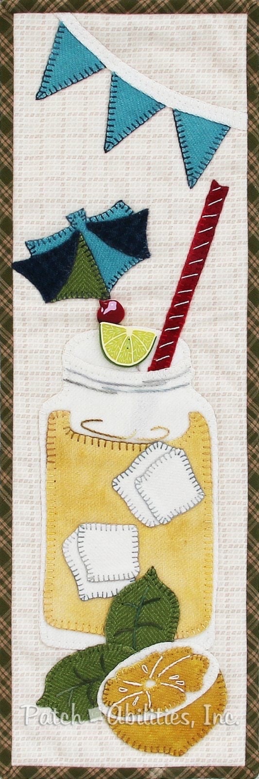 Patch Abilities Inc Sippin' on Lemonade Wall Hanging Pattern (2 Size Variations Per Pattern) BONUS Sippin' on Lemonade Buttons