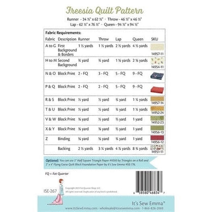 It's Sew Emma Freesia Quilt Pattern (4 Size Variations Per Pattern)