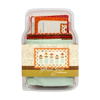 Riley Blake Sandy Gervais Adel In Autumn Fruit Jar Table Runner Kit Finished Size: 32"x56" Premium 100% Cotton Quilt Shop Quality Fabrics