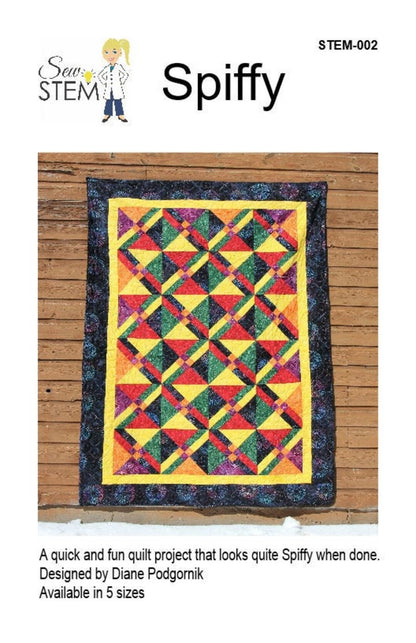 Sew Stem Spiffy Quilt Pattern (5 Size Variations Per Pattern)