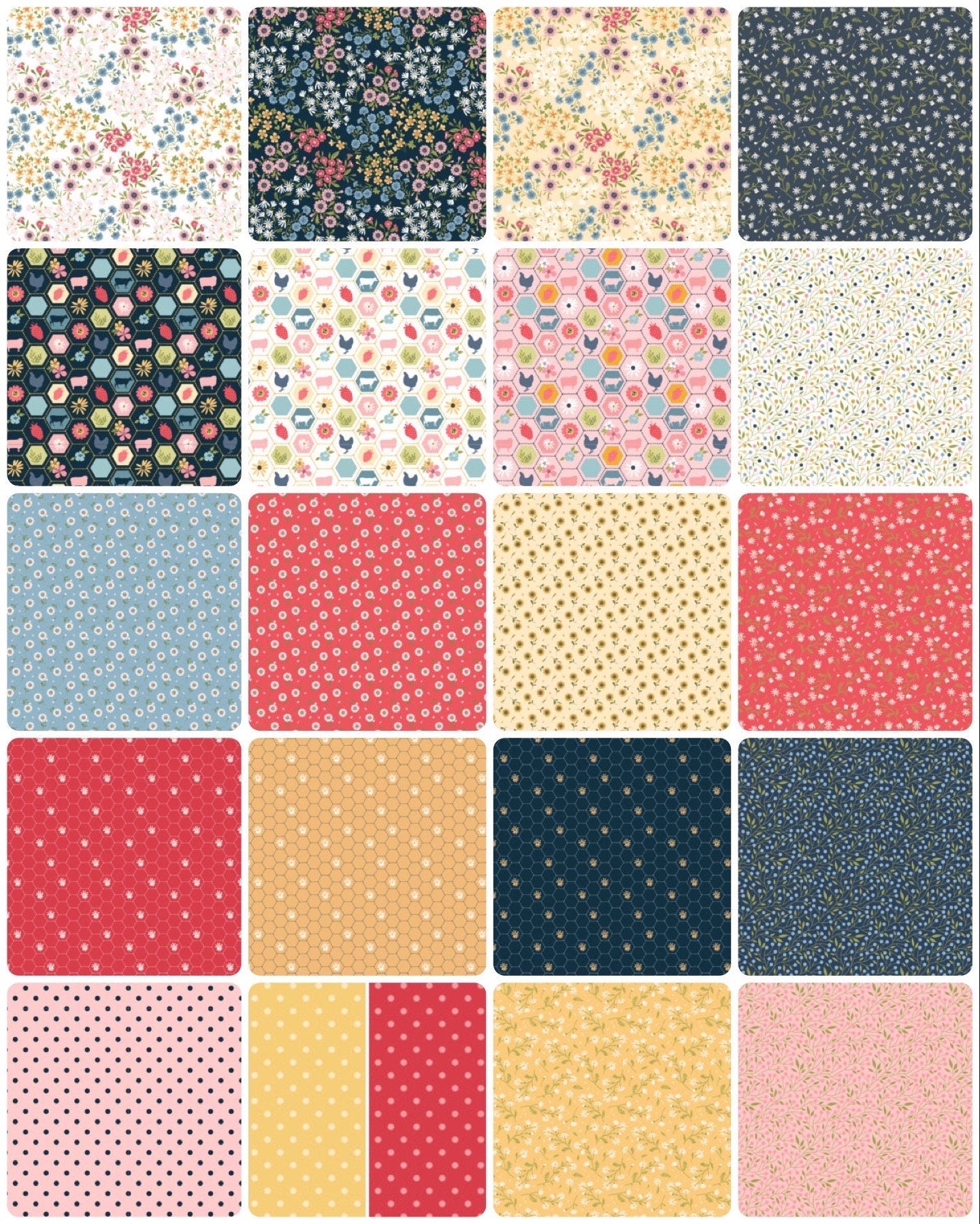 Poppie Cotton Sunshine & Chamomile Fabric Collection Dots on Pink Premium 100% Cotton Quilt Shop Quality Fabrics