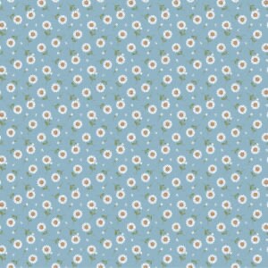 LAST BOLT!! Poppie Cotton Sunshine & Chamomile Fabric Collection Tossed Daisies on Blue Premium 100% Cotton Quilt Shop Quality Fabrics