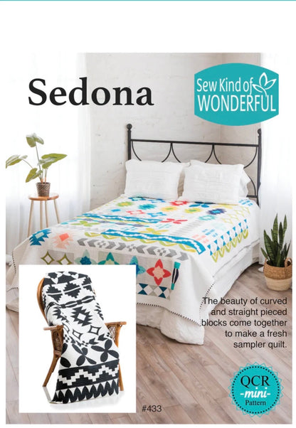 Sew Kind of Wonderful Sedona Quilt Pattern Finished Size: 63"x68" (SKW Mini Quick Curve Ruler Sold Separately)