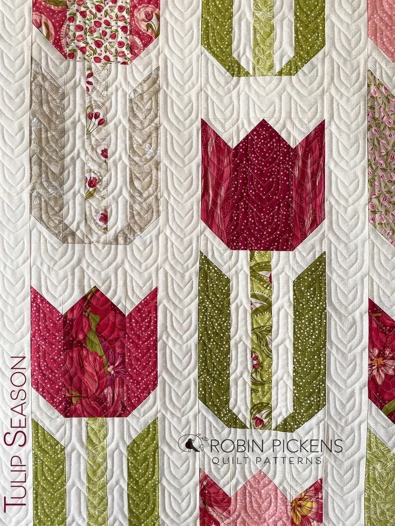 Robin Pickens Quilt Patterns Tulip Season Quilt Pattern (2 Size Variations Per Pattern)