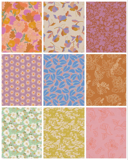 LAST BOLT! Paintbrush Studio Botanica Fabric Collection Simple Daisy on Purple Premium 100% Cotton Quilt Shop Quality Fabrics