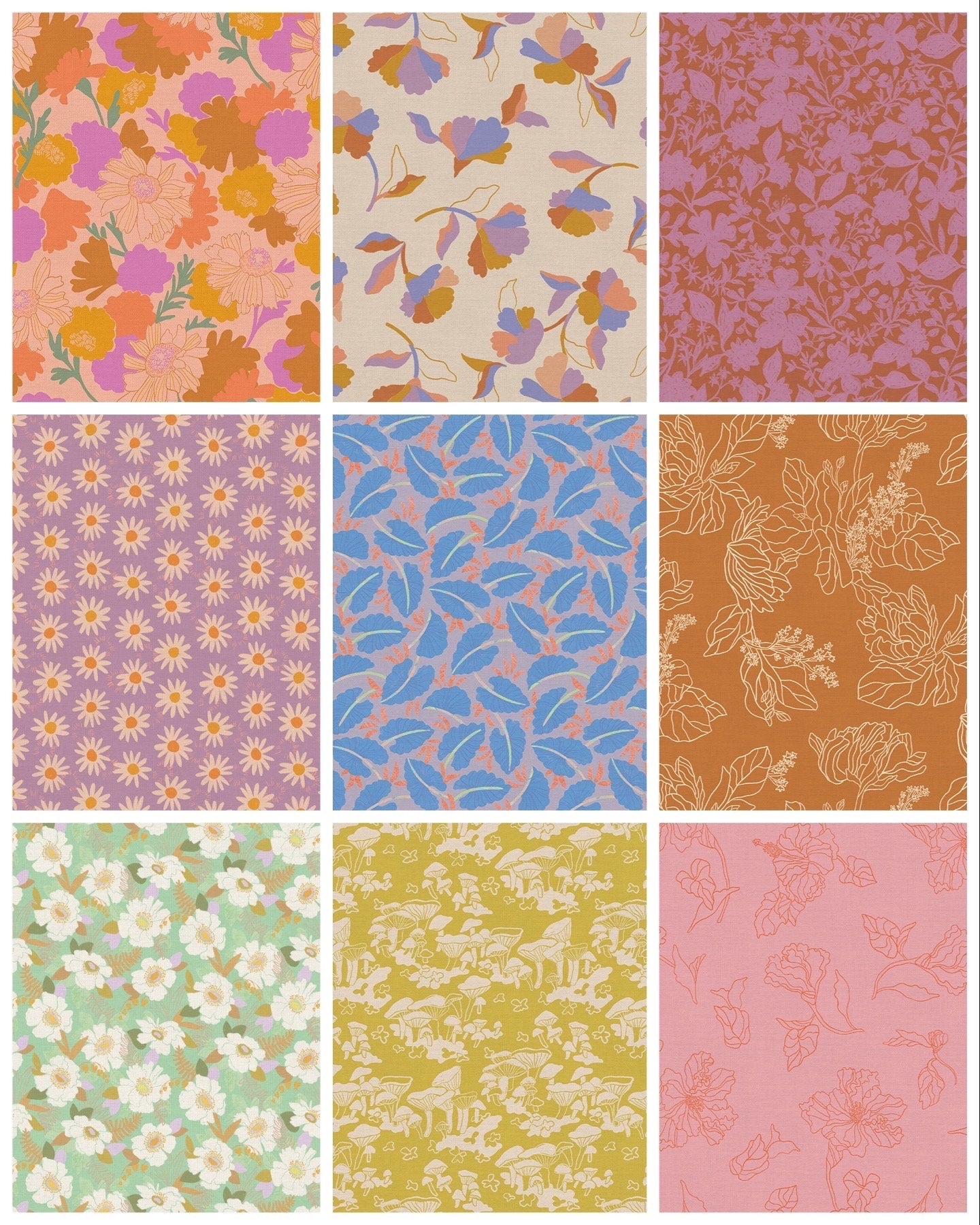 Paintbrush Studio Botanica Fabric Collection Peony on Mint Premium 100% Cotton Quilt Shop Quality Fabrics