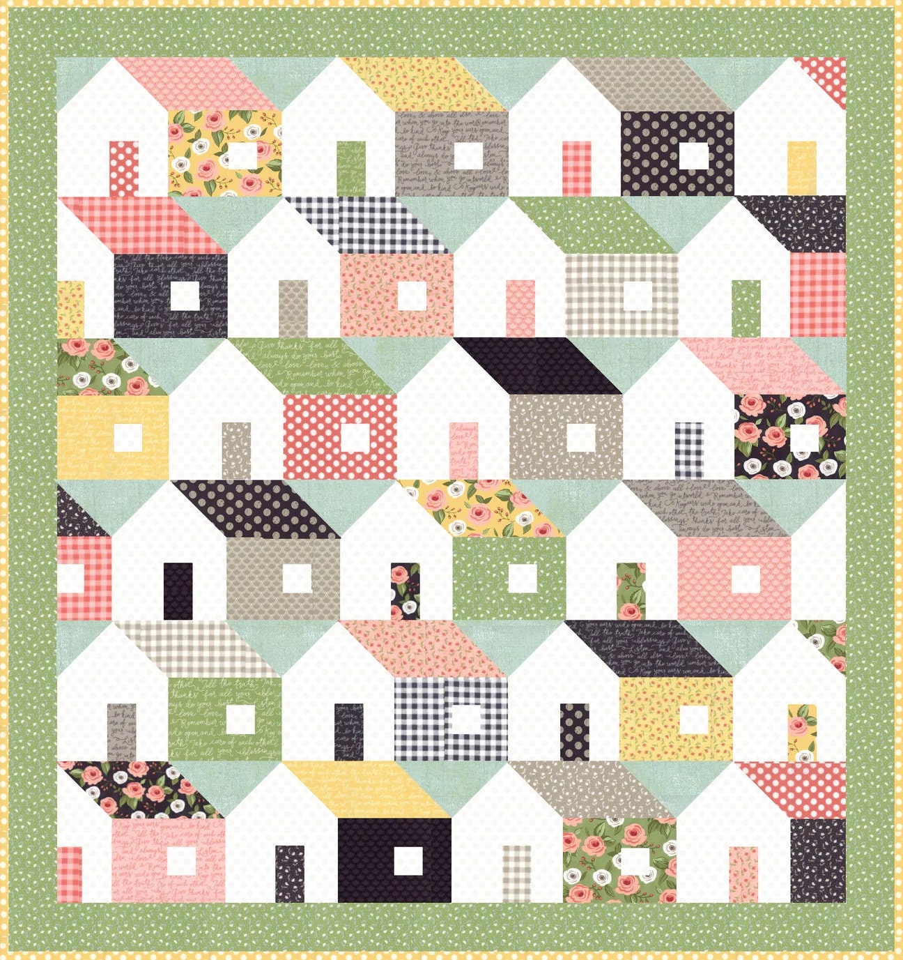 Lella Boutique Home Again Quilt Pattern Finished Size: 64.5"x80.5"