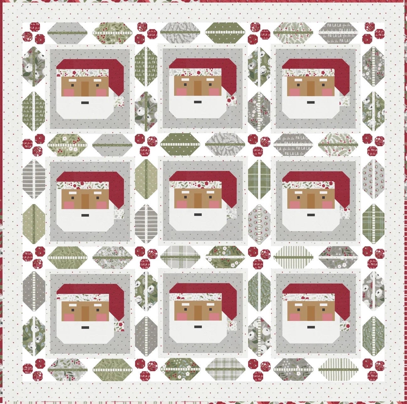 Lella Boutique St Nick Quilt Pattern Finished Size: 80.5"x80.5"