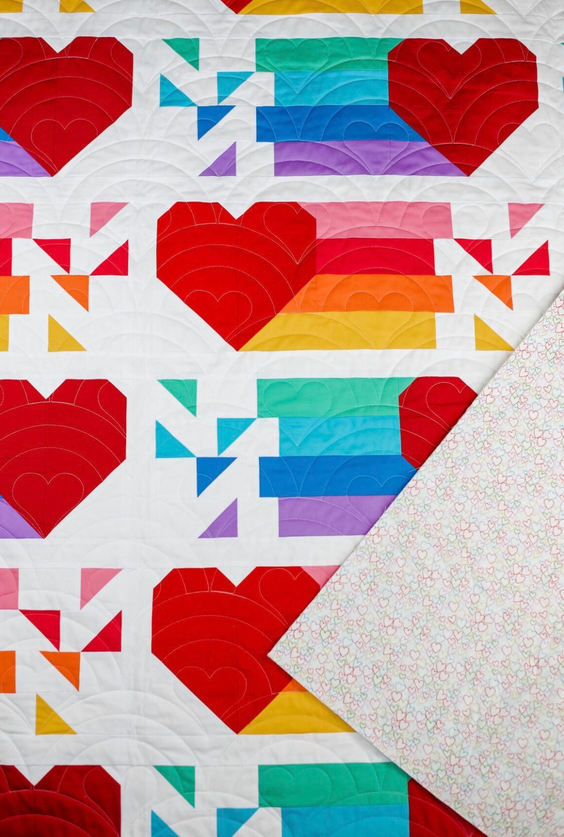 Modernly Morgan Confetti Hearts Quilt Pattern (2 Size Variations Per Pattern)