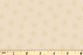 Lewis & Irene Celtic Fairies Fabric Collection Gold Metallic Celtic Flowers on Dark Cream Premium 100% Cotton Quilt Shop Quality Fabrics