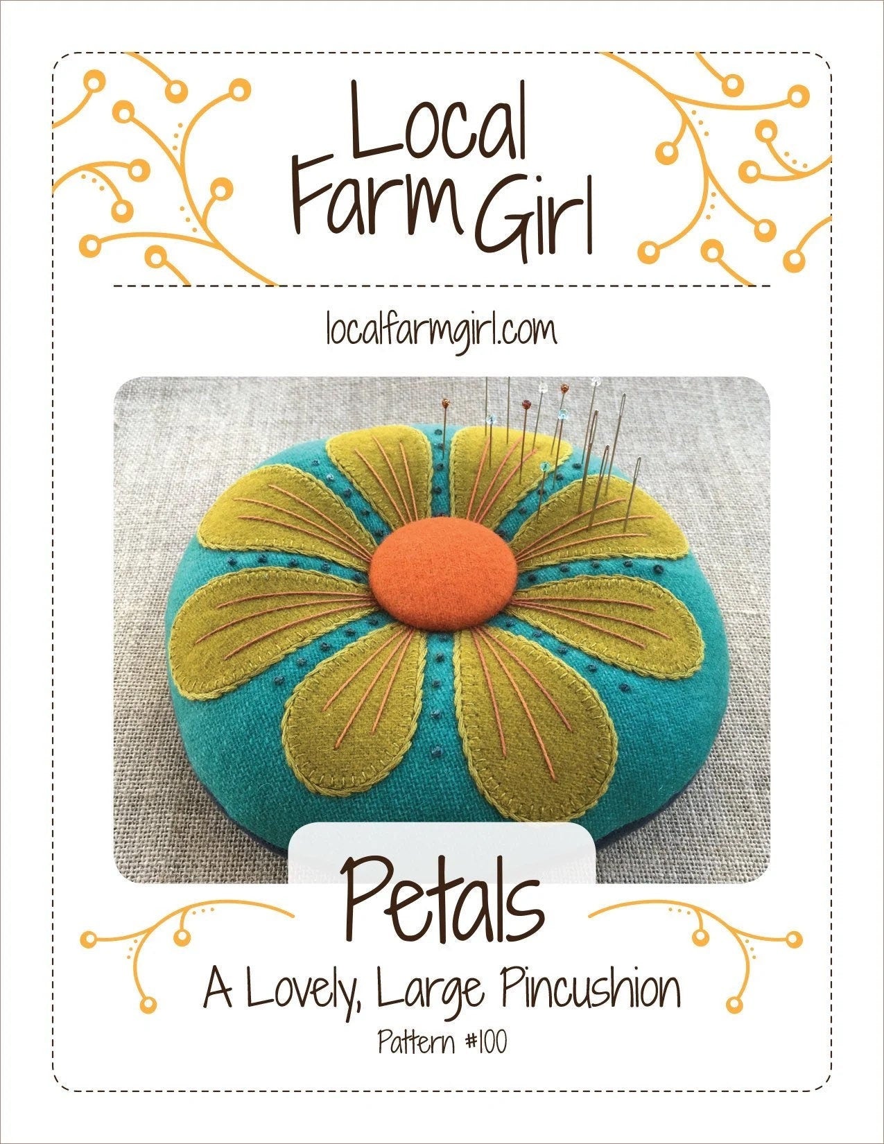 Local Farm Girl Petals Pin Cushion Pattern