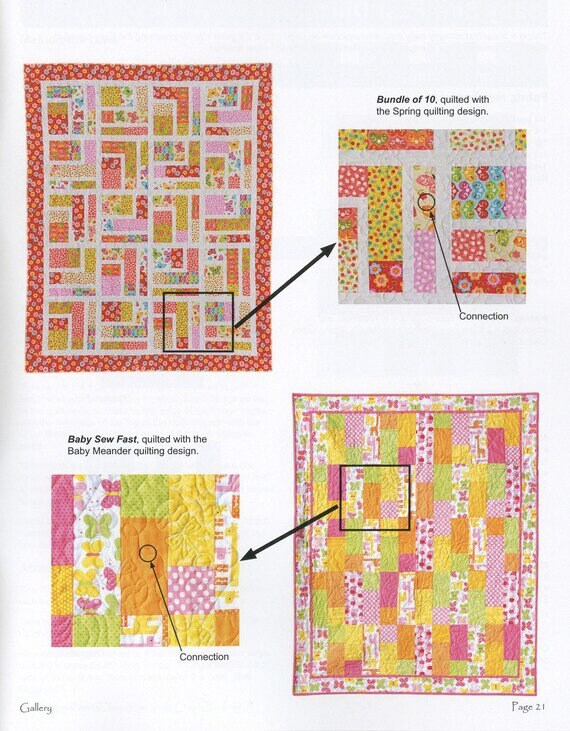 Amelie Scott Designs Bundle of 10 Quilt Pattern Finished Size: 64"x77"