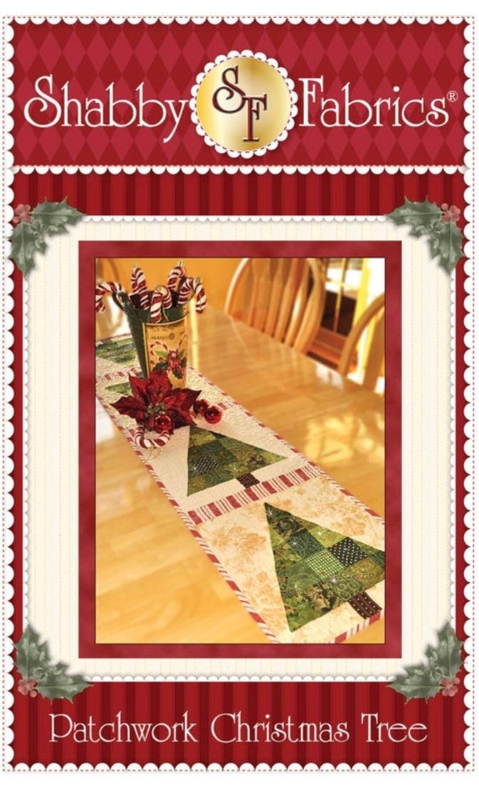 Shabby Fabrics Patchwork Christmas Tree Table Runner Pattern Finished Size: 12-1/2"x53"