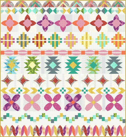 Sew Kind of Wonderful Sedona Quilt Pattern Finished Size: 63"x68" (SKW Mini Quick Curve Ruler Sold Separately)