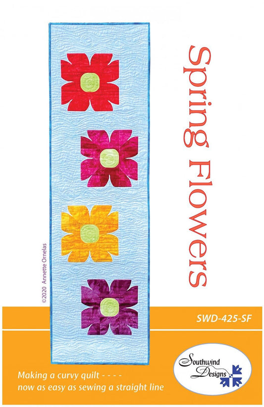 Southwind Designs Spring Flowers Table/Bed Runner Pattern (2 Size Variations Per Pattern)