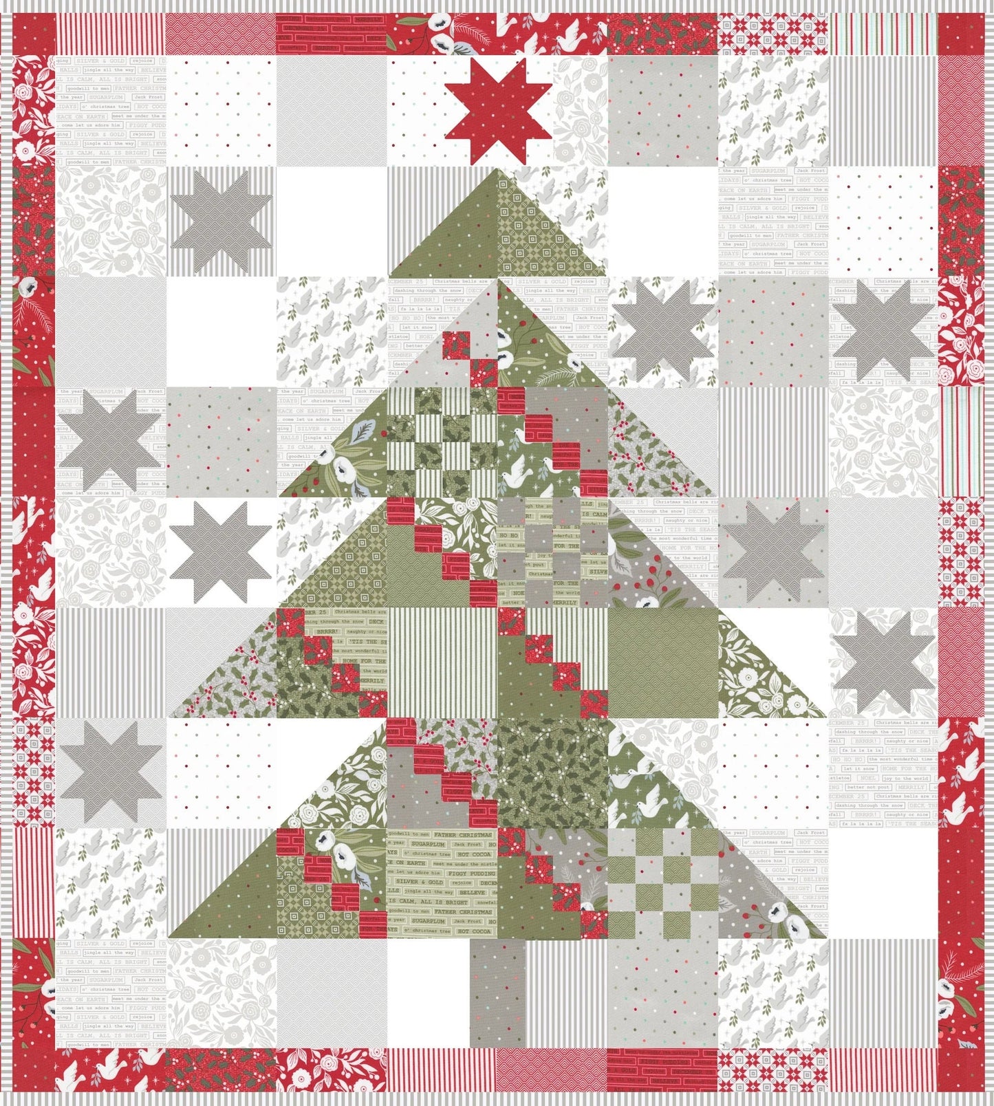 Lella Boutique Yule Tree Quilt Pattern Finished Size: 72"x80"