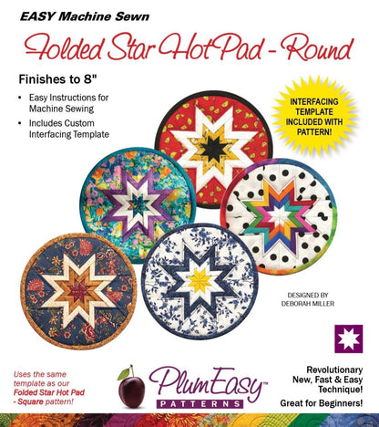 Plum Easy Patterns Folded Star Hot Pad-Round Pattern Finished Size: 8"