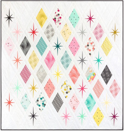 Violet Craft Atomic Starburst Quilt Pattern (Finished Size 66"x73")