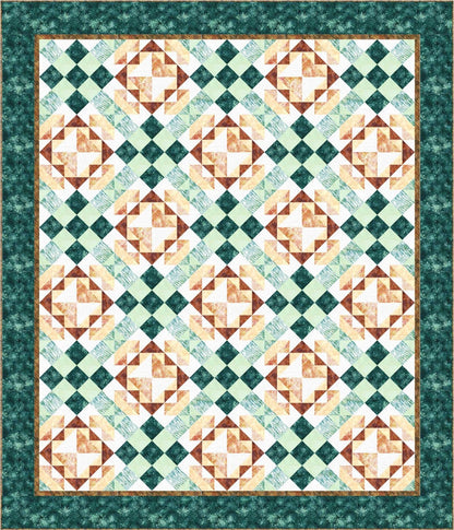 Needle In A Hayes Stack Spanish Tile Quilt Pattern Finished Size: 67"x80.5"