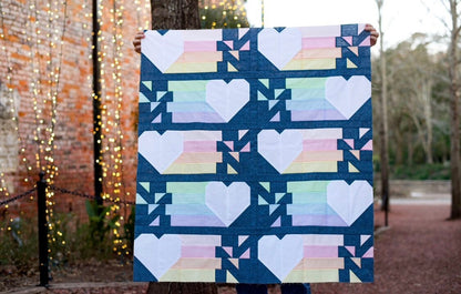 Modernly Morgan Confetti Hearts Quilt Pattern (2 Size Variations Per Pattern)