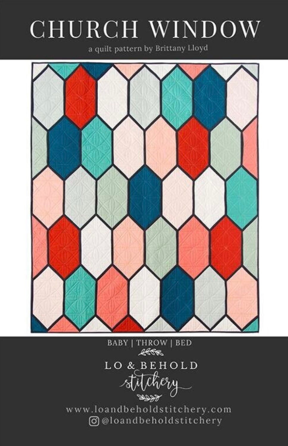 Lo & Behold Stitchery Church Window Quilt Pattern (3 Size Variations Per Pattern)