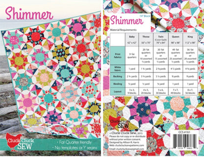 Cluck Cluck Sew Shimmer Quilt Pattern (5 Size Variations Per Pattern)