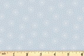 Lewis & Irene Celtic Fairies Fabric Collection Silver Metallic Celtic Flowers on Light Blue Premium 100% Cotton Quilt Shop Quality Fabrics