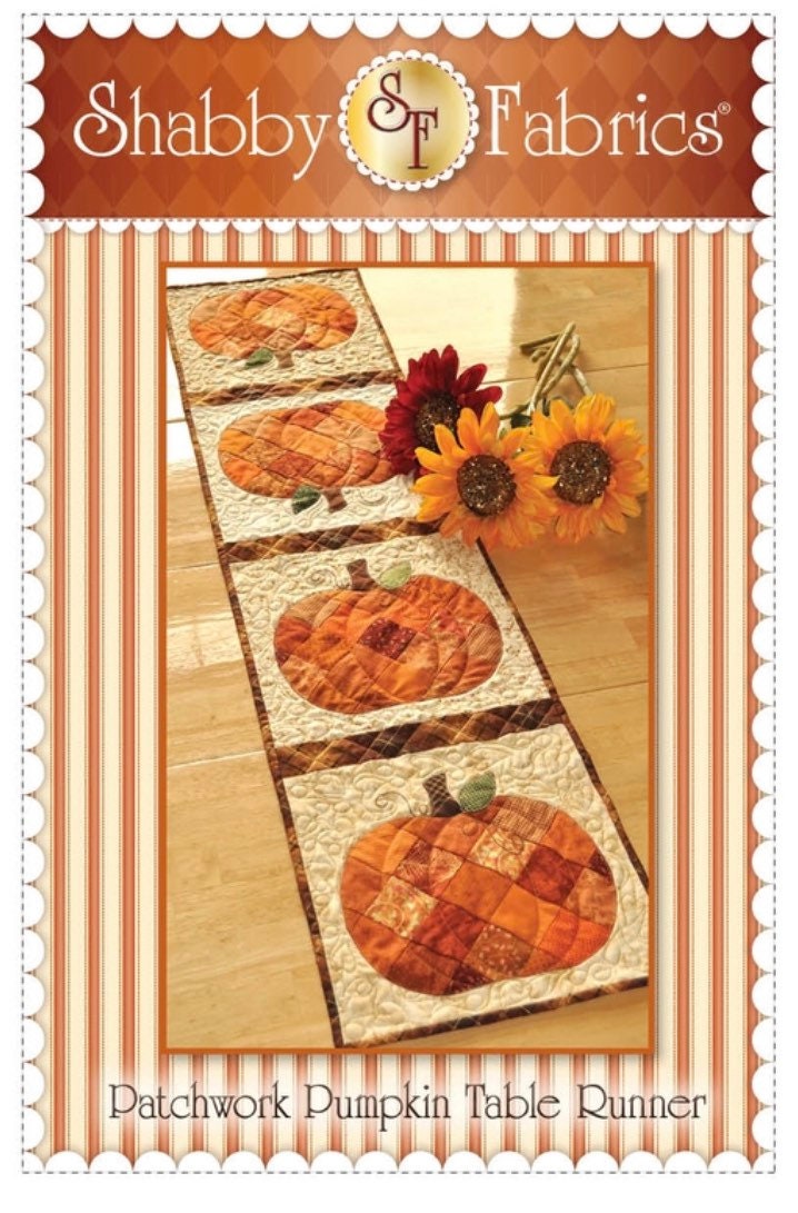 Shabby Fabrics Patchwork Pumpkin Table Runner Pattern Finished Size: 12-1/2"x53"