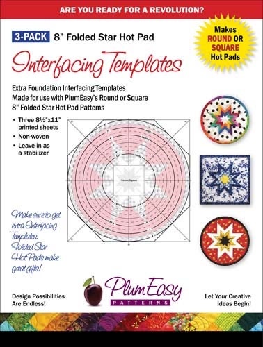 Plum Easy Patterns Folded Star Hot Pad-Round Pattern Finished Size: 8"