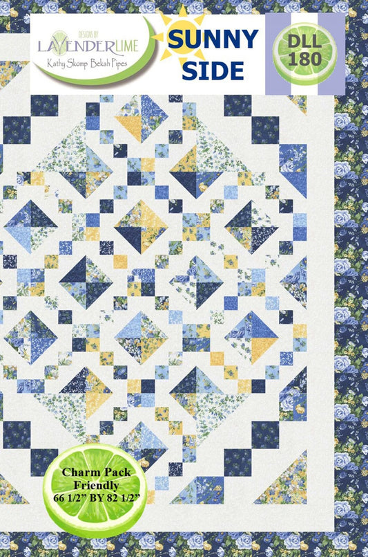 LavenderLime Sunny Side Quilt Pattern Finished Size: 66-1/2"x82-1/2"