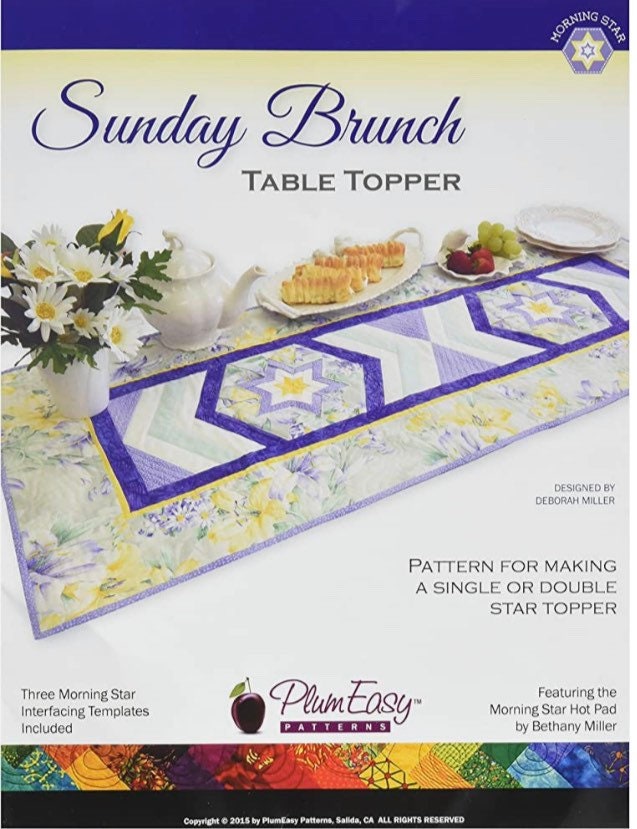 Plum Easy Patterns Sunday Brunch Table Topper Pattern (2 Size Variations Per Pattern)