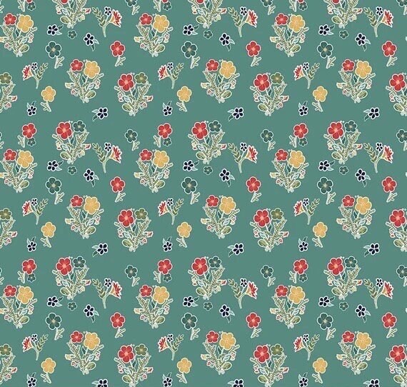 Riley Blake Love You S'more Fabric Collection Floral on Teal Premium 100% Cotton Quilt Shop Quality Fabrics