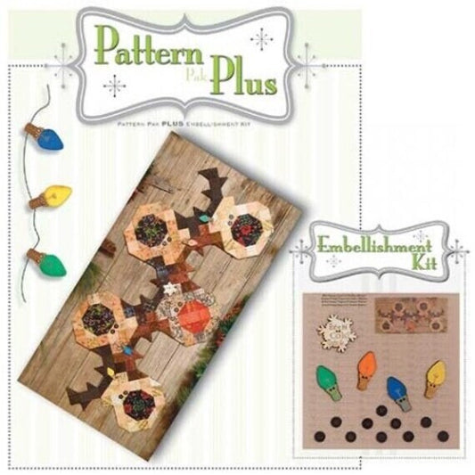 Happy Hollow Designs Patter Pak Plus Button Reindeer Holiday Runner Pattern