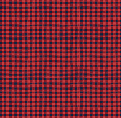 Riley Blake Love You S'more Fabric Collection Gingham on Red Premium 100% Cotton Quilt Shop Quality Fabrics