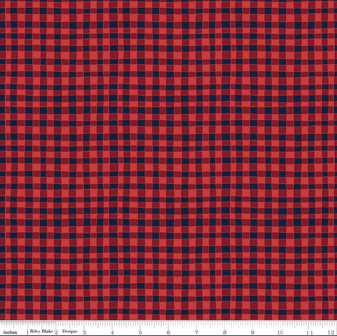 Riley Blake Love You S'more Fabric Collection Gingham on Red Premium 100% Cotton Quilt Shop Quality Fabrics