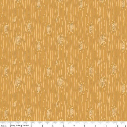 Riley Blake Love You S'more Fabric Collection Bark on Gold Premium 100% Cotton Quilt Shop Quality Fabrics