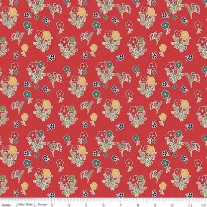 Riley Blake Love You S'more Fabric Collection Floral on Red Premium 100% Cotton Quilt Shop Quality Fabrics