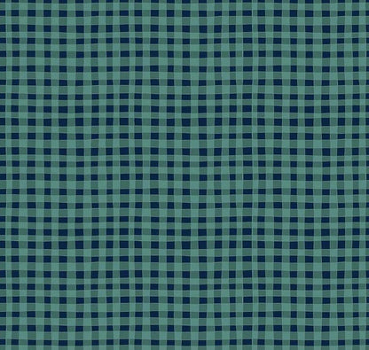 Riley Blake Love You S'more Fabric Collection Gingham on Teal Premium 100% Cotton Quilt Shop Quality Fabrics