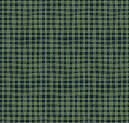 Riley Blake Love You S'more Fabric Collection Gingham on Olive Premium 100% Cotton Quilt Shop Quality Fabrics