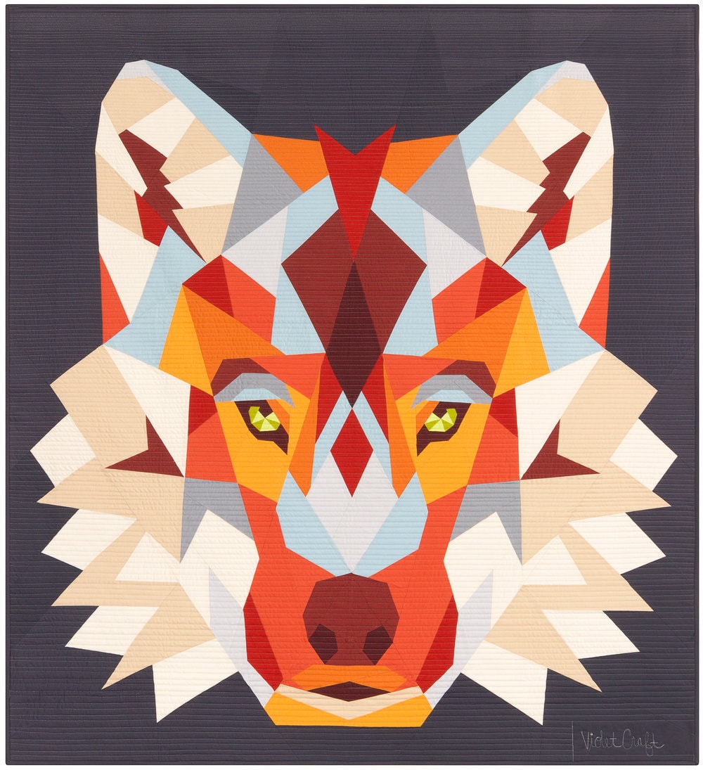 Violet Craft The Wolf Abstractions Quilt Pattern (Finished Size 60"x65")