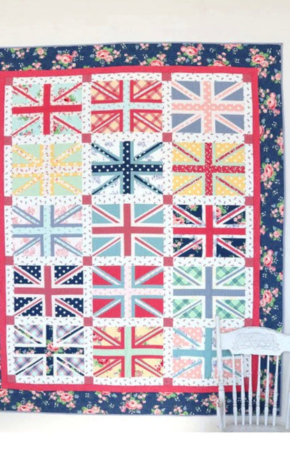 Diary of a Quilter's Regent Street Union Jack Quilt Pattern (4 Size Variations Per Pattern)