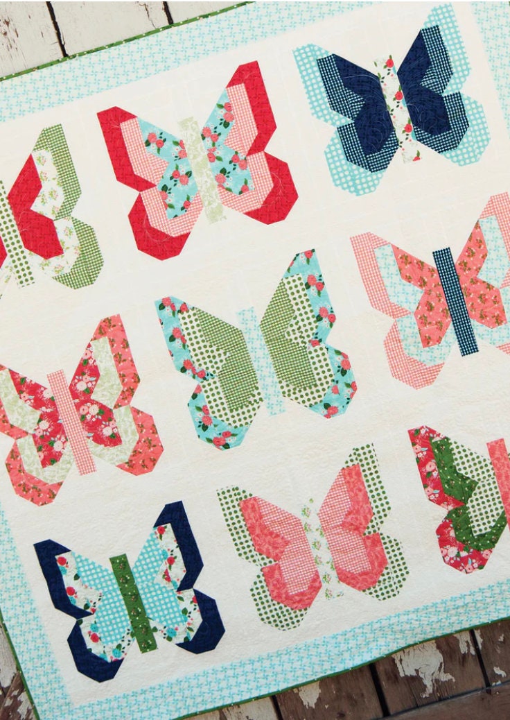 Lella Boutique Social Butterfly Quilt Pattern (Finished Size: 75"x75")