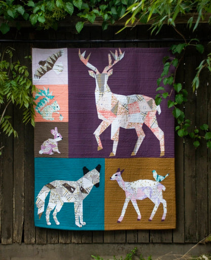 Violet Craft The Forest Abstractions Quilt Pattern (Finished Size 56"x60")